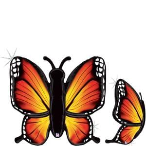 46" ORANGE RADIANT BUTTERFLY GLITTER HOLOGRAPHIC