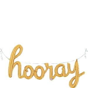 44" HOORAY SCRIPT GOLD 