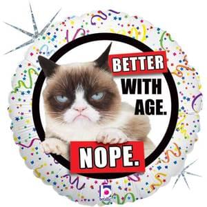 18" GRUMPY CAT BETTER WITH AGE - NOPE HOLOGRAPHIC