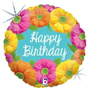 18" BRIGHT BIRTHDAY BLOOMS HOLOGRAPHIC