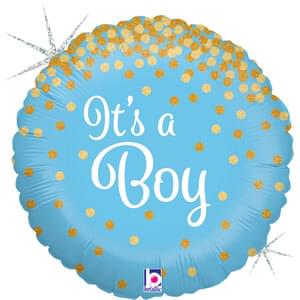 18" GLITTERING IT'S A BOY HOLOGRAPHIC