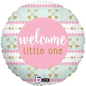 18" WELCOME LITTLE ONE PINK MAX FLOAT ROUND