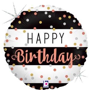 18" ROSE GOLD BIRTHDAY GLITTER HOLOGRAPHIC