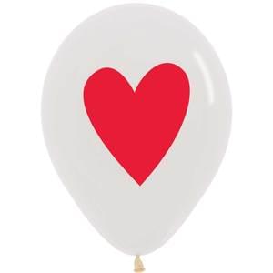 11" RED HEART ON CLEAR