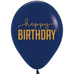 11" HAPPY BIRTHDAY NAVY BLUE