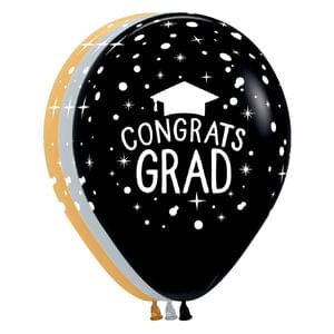 11" CONGRATS GRAD ALL OVER ASSORTMENT
