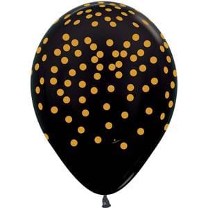 11" GOLD CONFETTI ON DELUXE BLACK