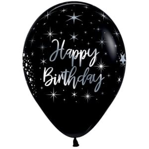 11" HAPPY BIRTHDAY RADIANT BLACK