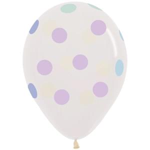 11" POLKA DOTS PASTEL CRYSTAL CLEAR