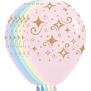 11" GOLDEN GLITTER DIAMONDS PASTEL MATTE