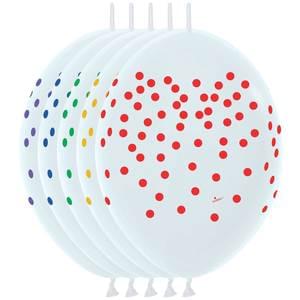 12" RAINBOW CONFETTI LINK-O-LOON ALL OVER PRINT