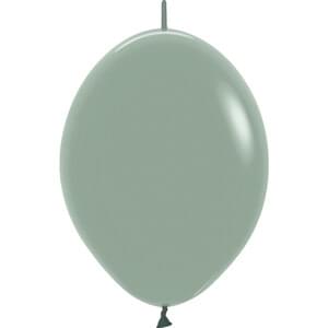 6" PASTEL DUSK LAUREL GREEN LINK-O-LOON - 50 CT