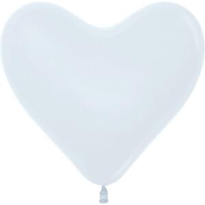 11" FASHION WHITE HEART - 50 CT