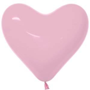11" FASHION BUBBLE GUM PINK HEART - 50 CT