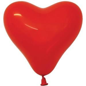 6" FASHION RED HEART - 100 CT