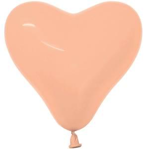 6" DELUXE PEACH-BLUSH HEART - 100 CT
