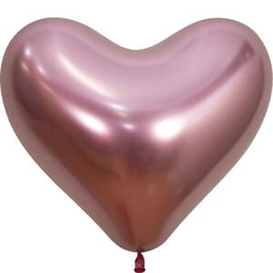 14" REFLEX PINK HEART   - 50 CT