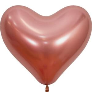 14" REFLEX ROSE GOLD HEART   - 50 CT