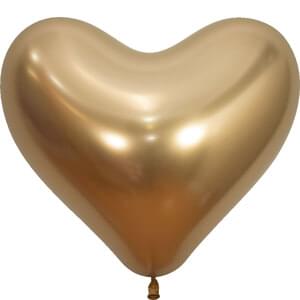 14" REFLEX GOLD HEART   - 50 CT