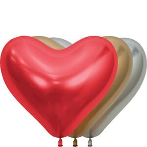 14" REFLEX ASSORTMENT HEART - 50 CT