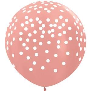 3' WHITE CONFETTI ROSE GOLD