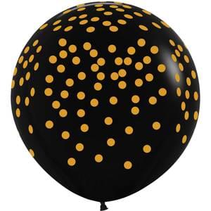 3' GOLD CONFETTI BLACK ALL OVER PRINT