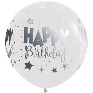 24" HAPPY BIRTHDAY FANTASY CRYSTAL CLEAR