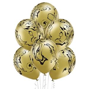 12" BELBAL MARBLE BLACK INK GLOSSY GOLD