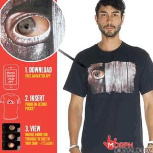 MOVING EYE PEEKING FENCE T-SHIRT MEDIUM