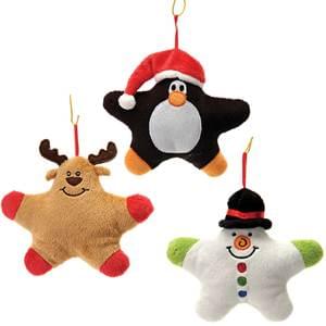 5" CHRISTMAS MOOSE, PENGUIN & SNOWMAN ORNAMENTS