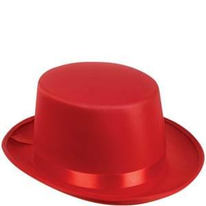 RED SATIN TOP HAT