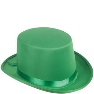 GREEN SATIN TOP HAT