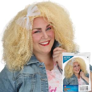 80S STYLE WIG WITH BOW BLONDE