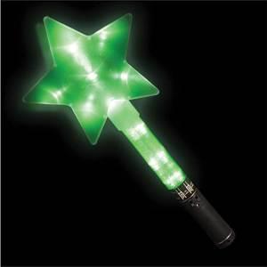 12" GREEN FLASHING STAR WAND