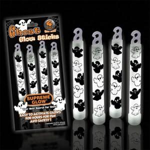 6" GHOST GLOW STICKS WHITE (4 PACK)
