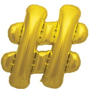 34" SYMBOL # HASHTAG SIGN GOLD