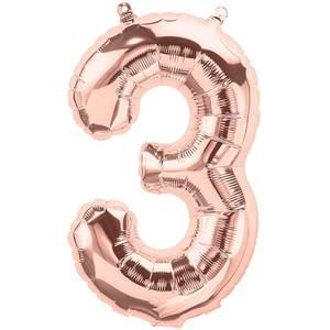 16" NUMBER 3 ROSE GOLD