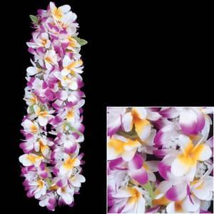 PURPLE/WHITE & ORANGE/WHITE PLUMERIA LEI