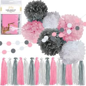 PINK GRAY & WHITE GARLAND KIT