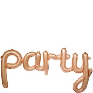 PARTY ROSE GOLD SCRIPT PHRASE