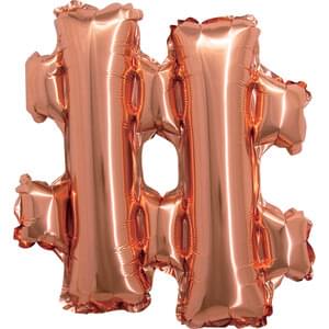 16" SYMBOL # HASHTAG SIGN ROSE GOLD