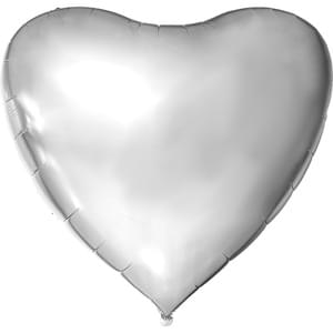 68" GIANT HEART SILVER