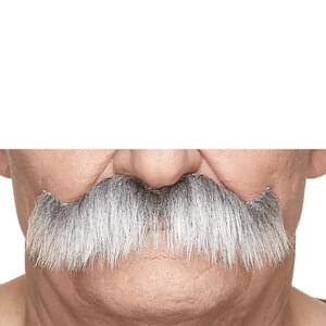 GRANDPA'S ROCKING FAKE MUSTACHE GRAY & WHITE