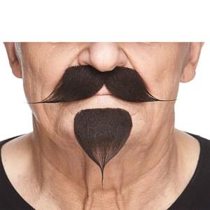 FAKE MUSTACHE & GOATEE COLONEL HANDLEBAR BROWN