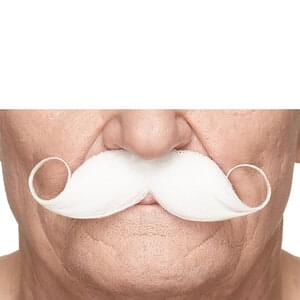 GENTLEMAN FAKE MUSTACHE WHITE