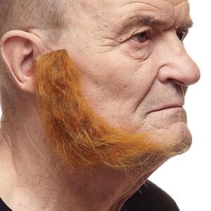 L SHAPED SIDEBURNS FAKE MUTTON CHOPS REALISTIC GINGER