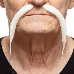 CHINESE FAKE MUSTACHE WHITE