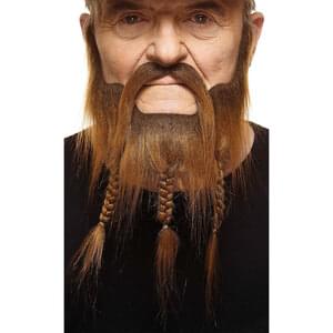 CAPTAIN FAKE MUSTACHE & BEARD BROWN