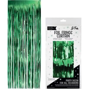 GREEN FOIL FRINGE CURTAIN