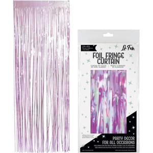 PURPLE IRIDESCENT FOIL FRINGE CURTAIN
